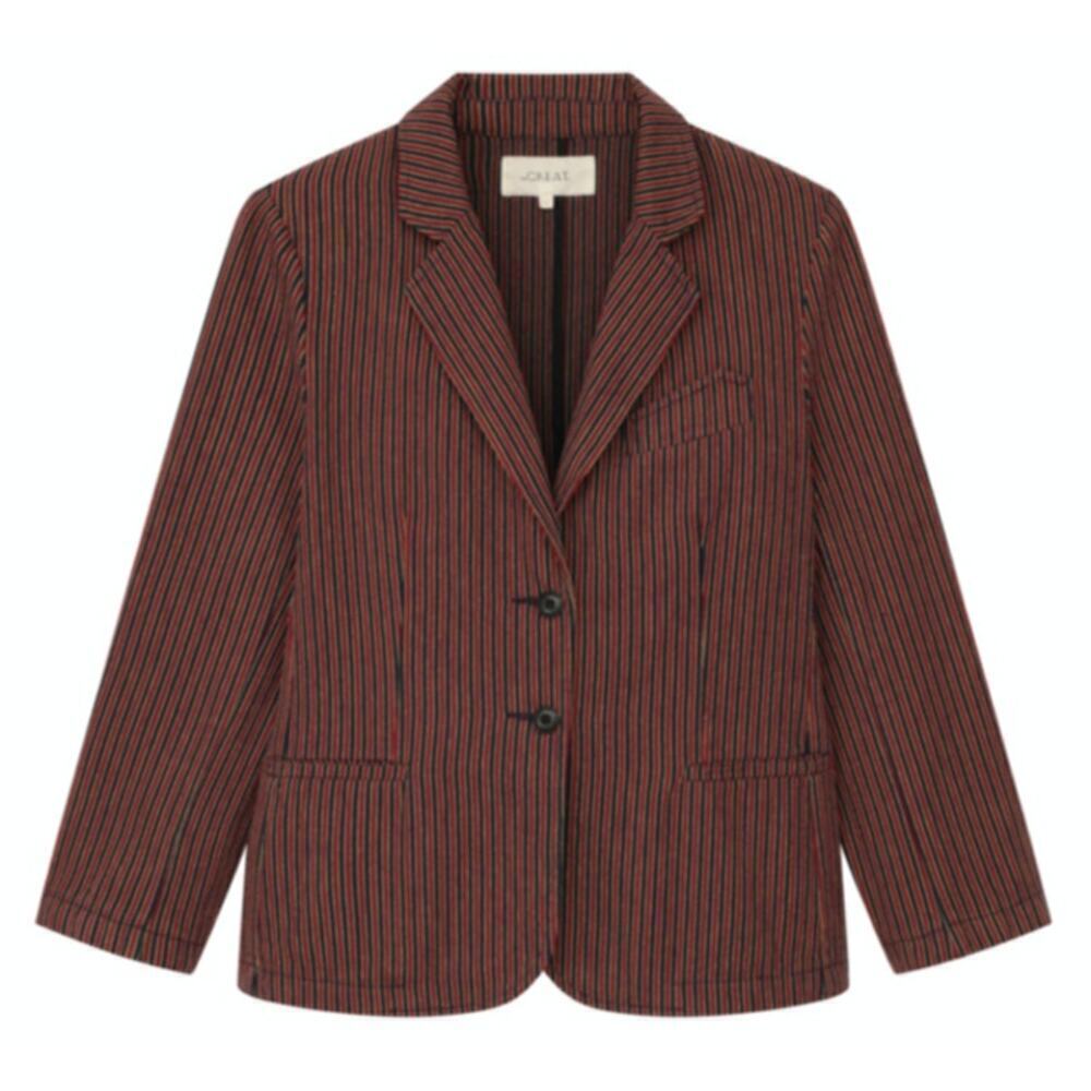 The Great. Shrunken Blazer Country Road Stripe Pinstripe Red Blue Size 1 Small